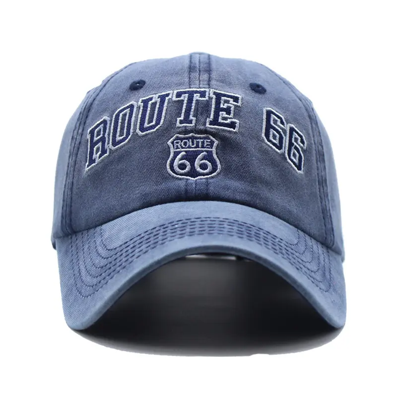 ROUTE 66 Embroidered baseball cap Trend baseball hat  Cowboy hat visor hat