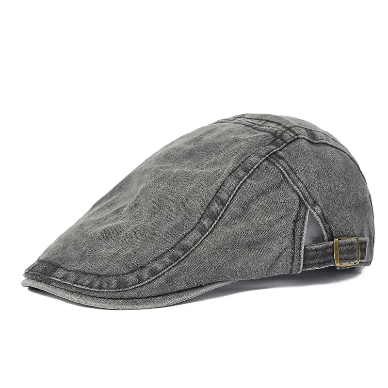 2023 Spring Cotton Solid Newsboy Caps Flat Peaked Cap Men and Women Painter Beret Hats