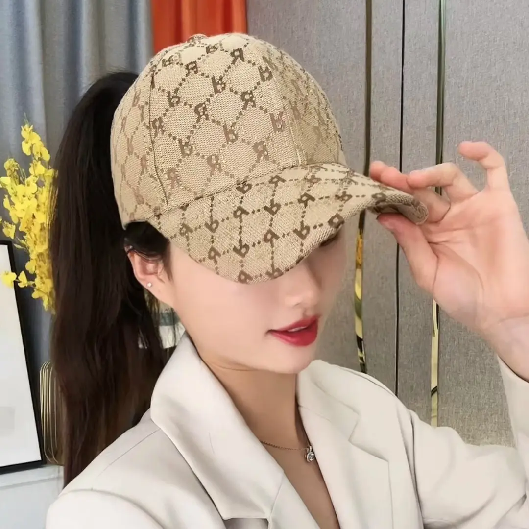 Summer can tie high ponytail baseball hats Ladies fashion letters empty top hat Outdoor sports youth sunshade hat