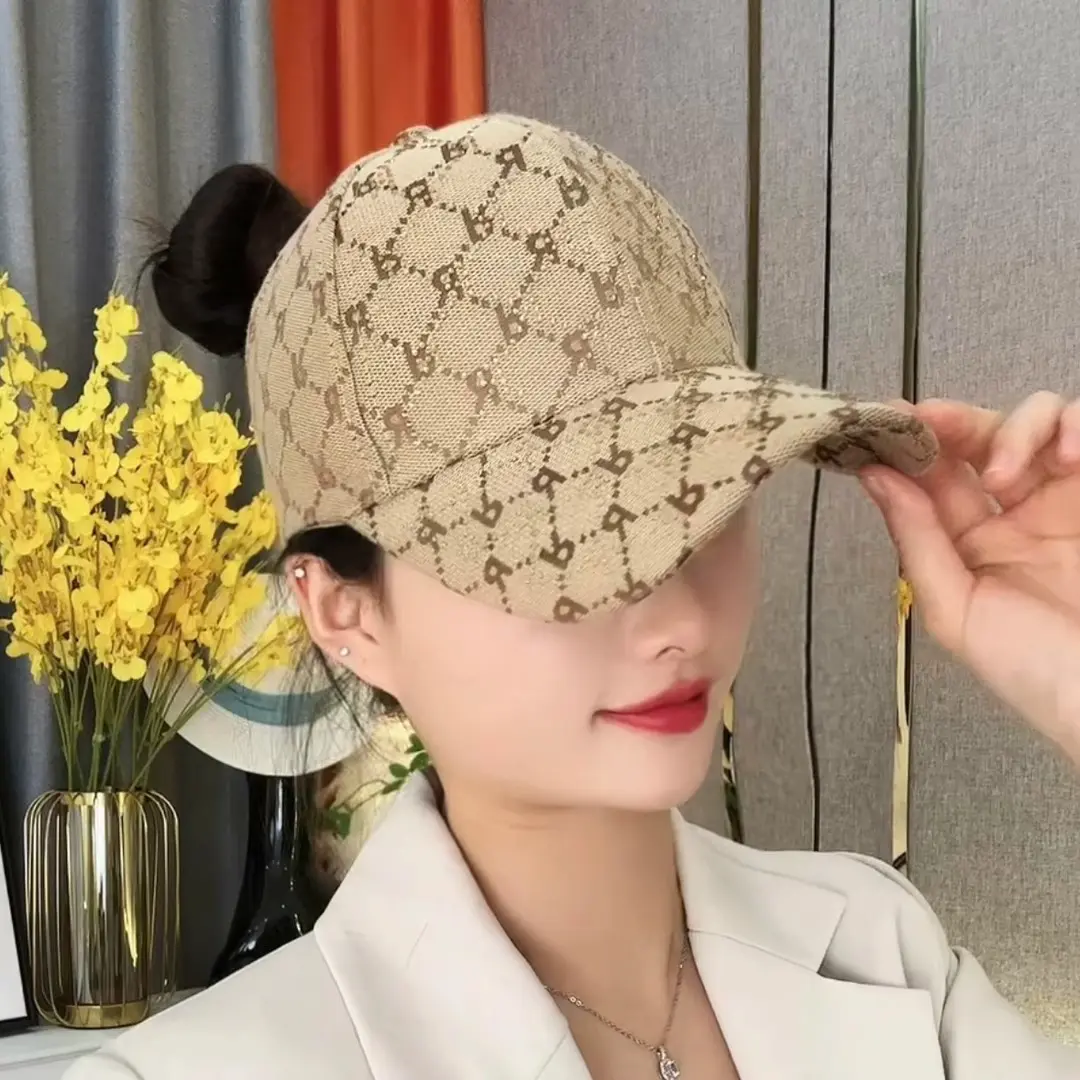 Summer can tie high ponytail baseball hats Ladies fashion letters empty top hat Outdoor sports youth sunshade hat