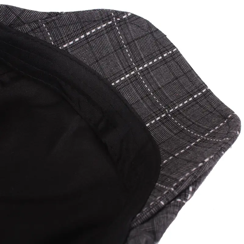 Men's Plaid Retro Beret Hat Quirky Youth Advancing Cap Travel Beret for Middle-Aged People