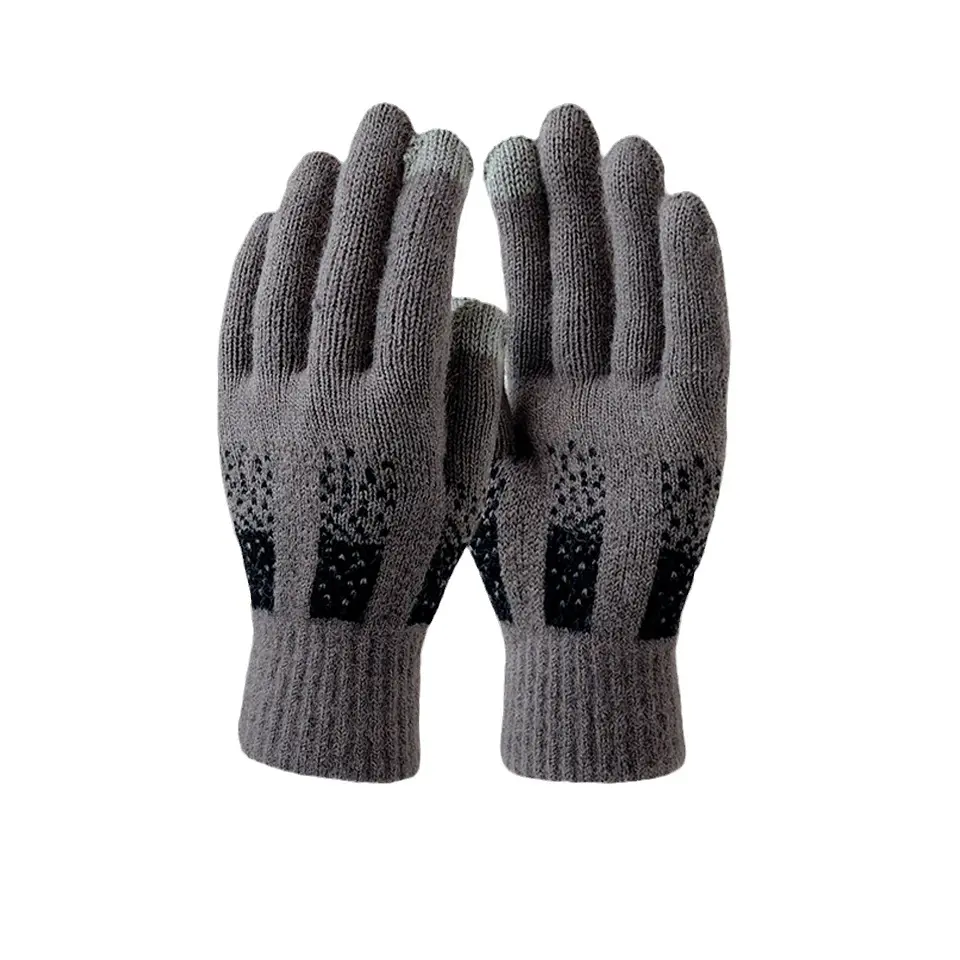 High quality business men's knitted warm gloves Winter weatherproof thickened outdoor touch screen cycling gloves