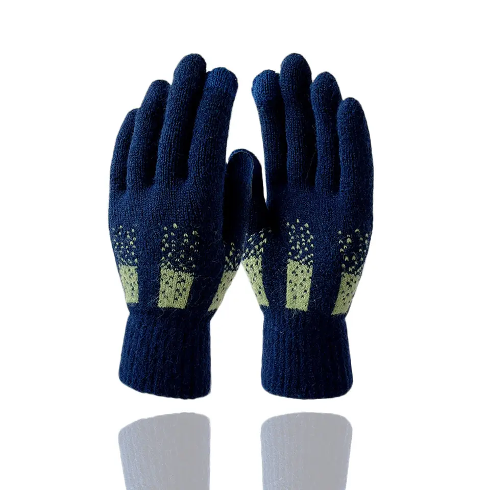 High quality business men's knitted warm gloves Winter weatherproof thickened outdoor touch screen cycling gloves