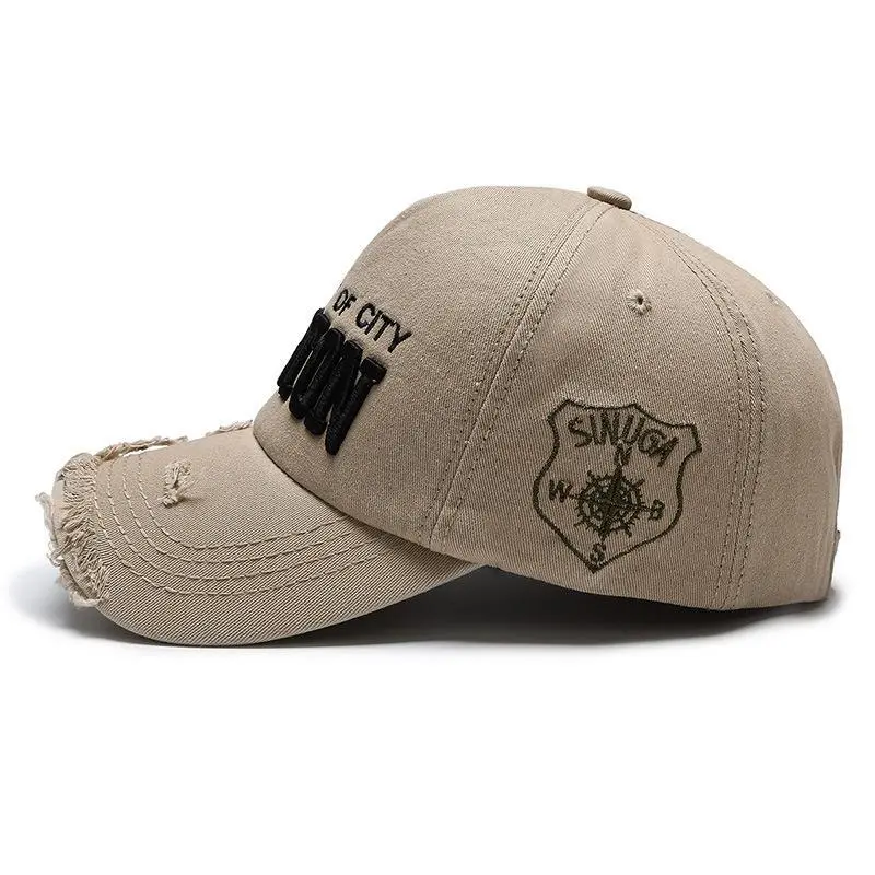 Women's Baseball Cap Spring Summer Soft Top Hat with Side BOSTON Embroidery  And Hole Design Sun Protection Duckbill Cap