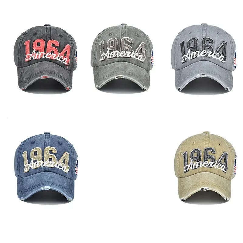 2023 New Baseball cap 1964 Embroidery America Wash Cowboy do Old wash cotton Summer men outdoor