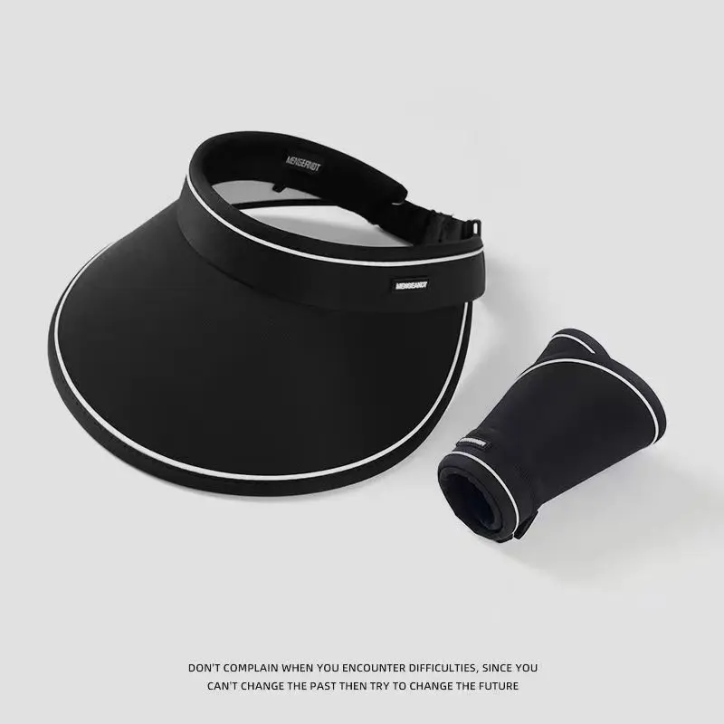 New sun hat can roll large eaves all summer female sun protection hat hollowed out beach cycling sun shade empty top hat