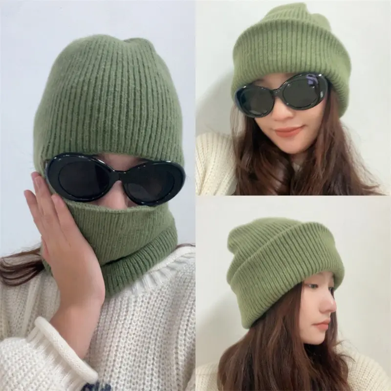 Two usages of a hat ~ winter windproof warm cycling knitted hat balaclava woolen hat