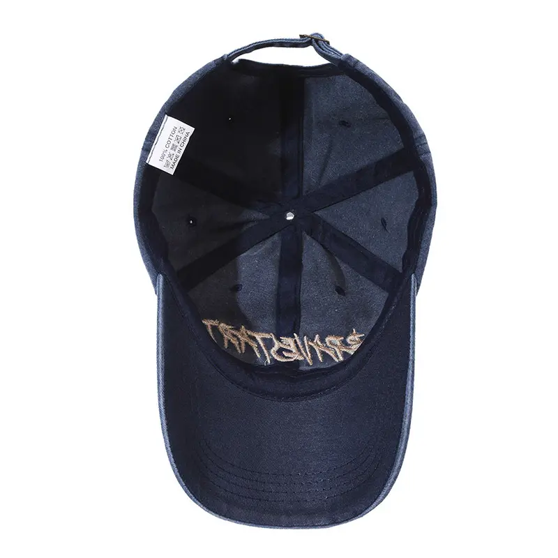 Spring/summer Korean stlye street alphabet embroidery washed soft top baseball cap female casual cap male American
