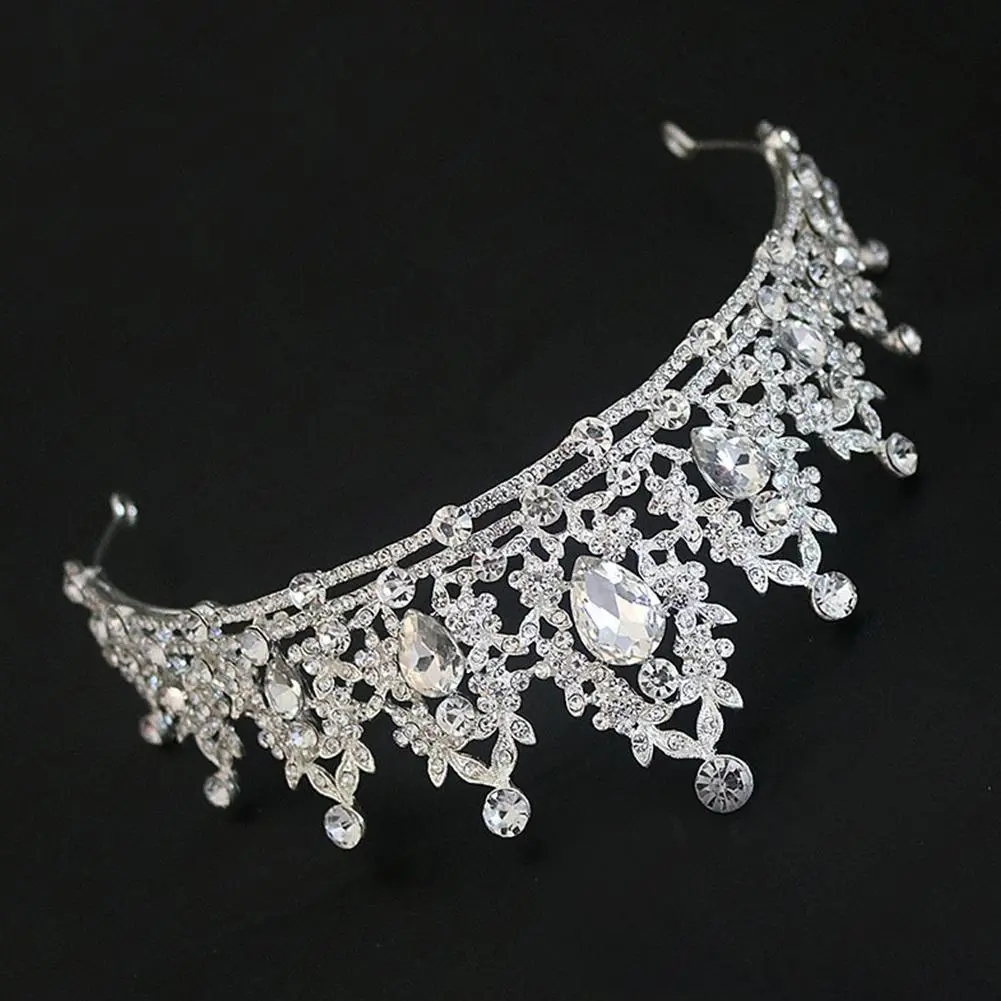 Shiny Rhinestone Luxury Wedding Crown Headbands for Hair Woman Brides Tiaras and Headdresses Stylish Versatile Jewelry