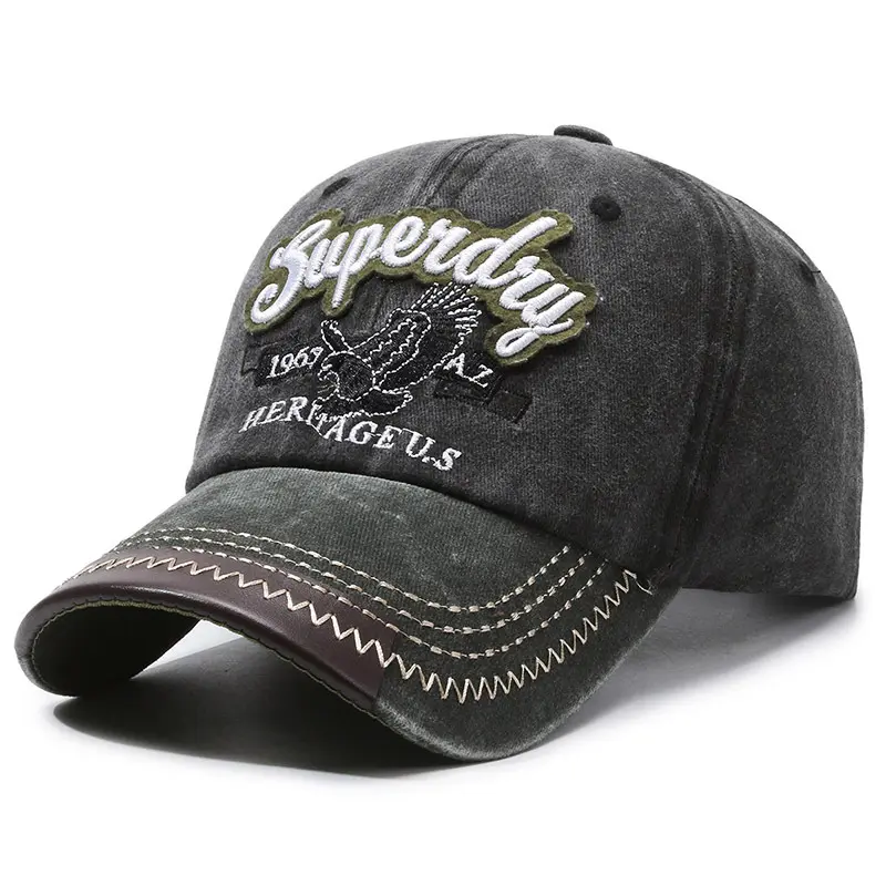Spring autumn new eagle embroidery hat Wash the old letters super day baseball cap retro versatile men and women