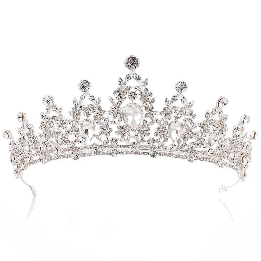Shiny Rhinestone Luxury Wedding Crown Headbands for Hair Woman Brides Tiaras and Headdresses Stylish Versatile Jewelry
