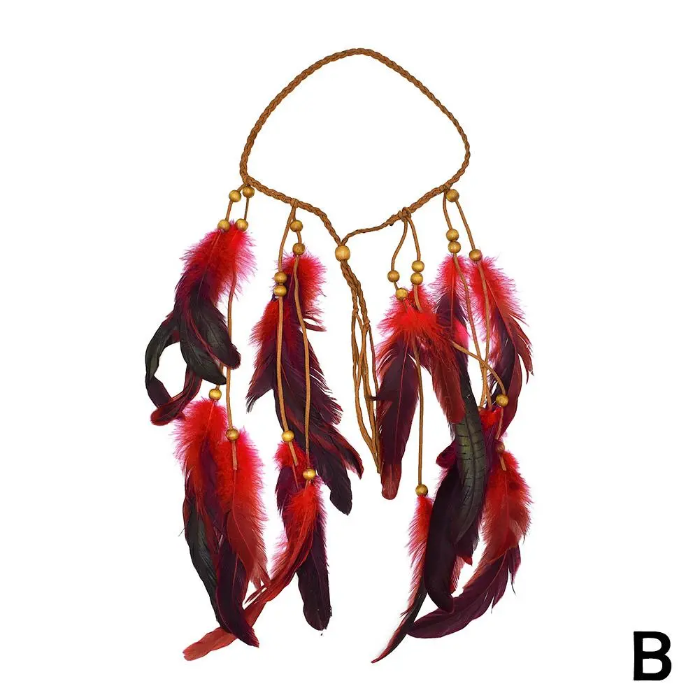 Boho Feather Headband Hippie Headband Gypsy Feather Headpiece Indian Costume Headwear Hair Accessory For Women Accessories T7O0