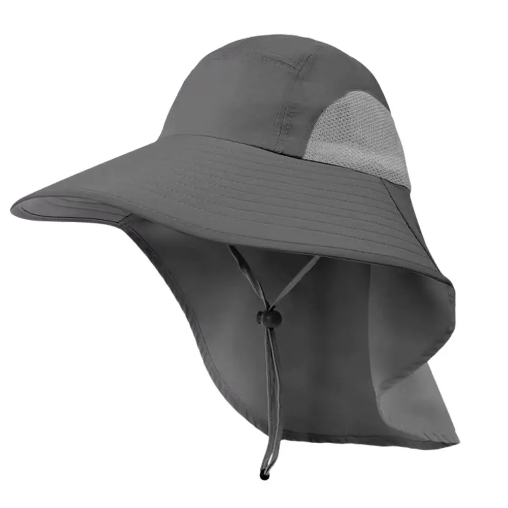 Wide Brim Sun Hat with Neck Flap for men women Adjustable Outdoor 50+UPF Protection Safari Cap Hiking Fishing Hat