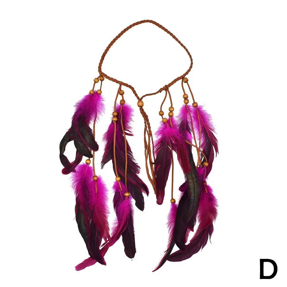 Boho Feather Headband Hippie Headband Gypsy Feather Headpiece Indian Costume Headwear Hair Accessory For Women Accessories T7O0