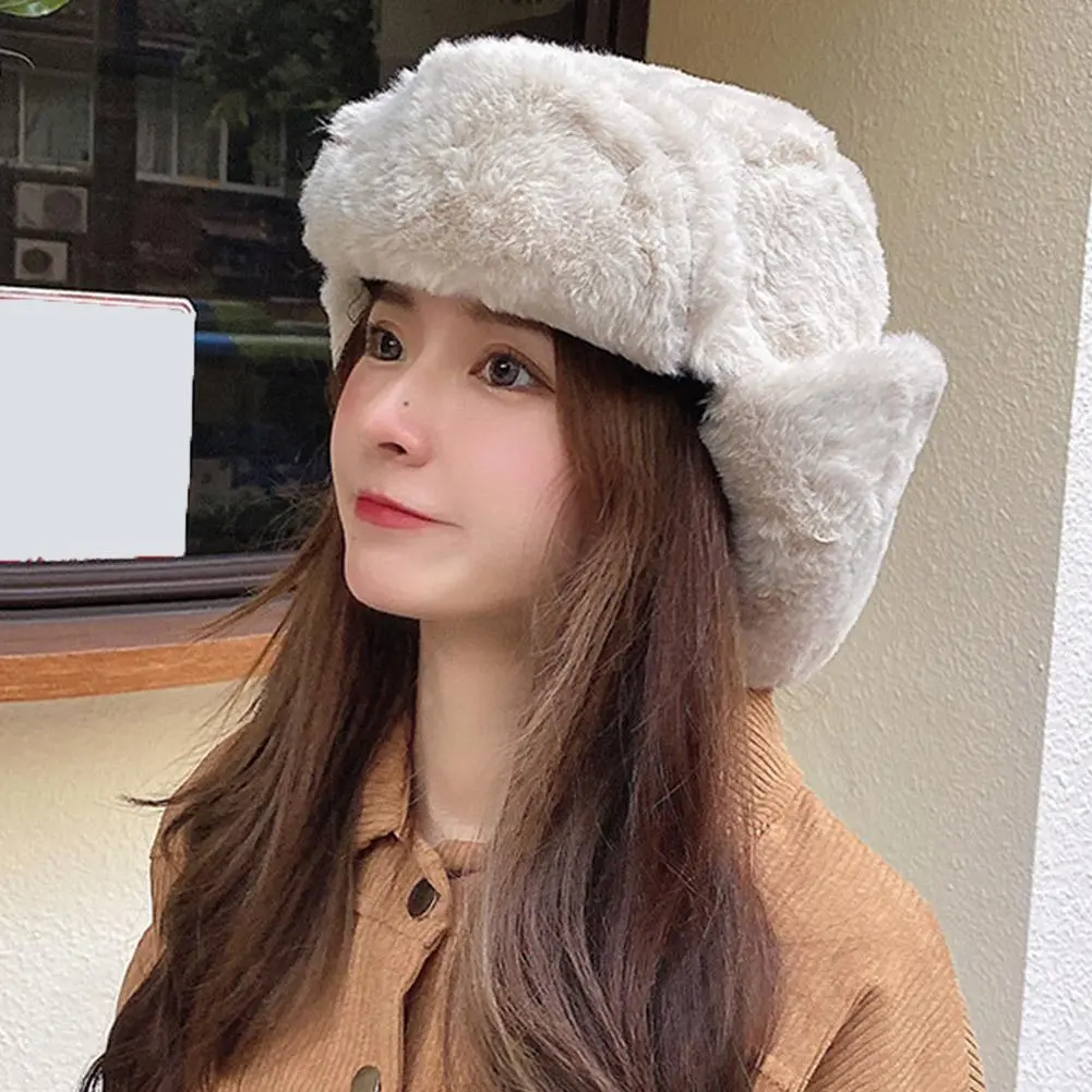 Outdoor Windproof Earflaps Warm Hat Winter Men Women Bomber Hat Russian Trapper Trooper Hat Snow Ski Hat Lei Feng Cap