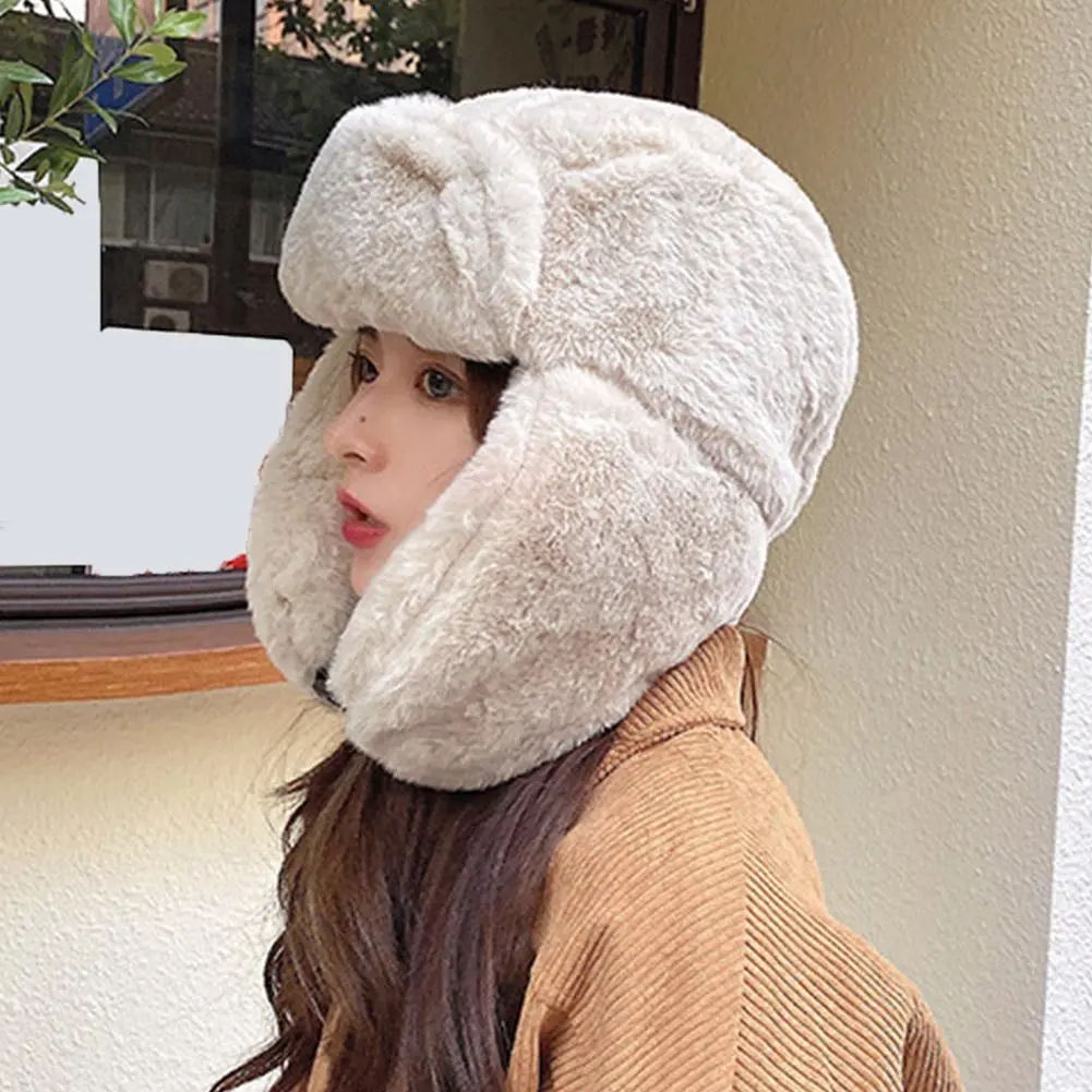 Outdoor Windproof Earflaps Warm Hat Winter Men Women Bomber Hat Russian Trapper Trooper Hat Snow Ski Hat Lei Feng Cap