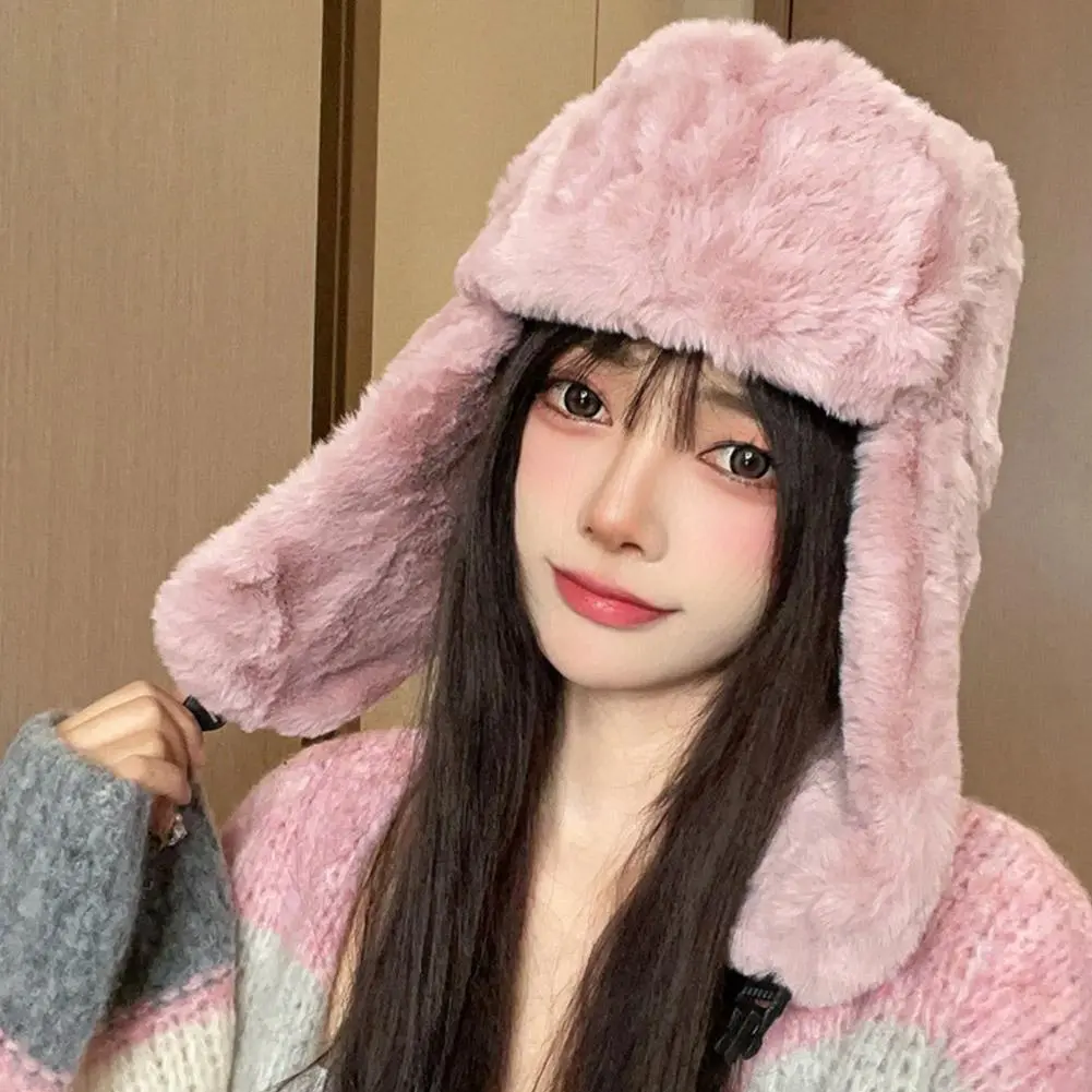 Outdoor Windproof Earflaps Warm Hat Winter Men Women Bomber Hat Russian Trapper Trooper Hat Snow Ski Hat Lei Feng Cap