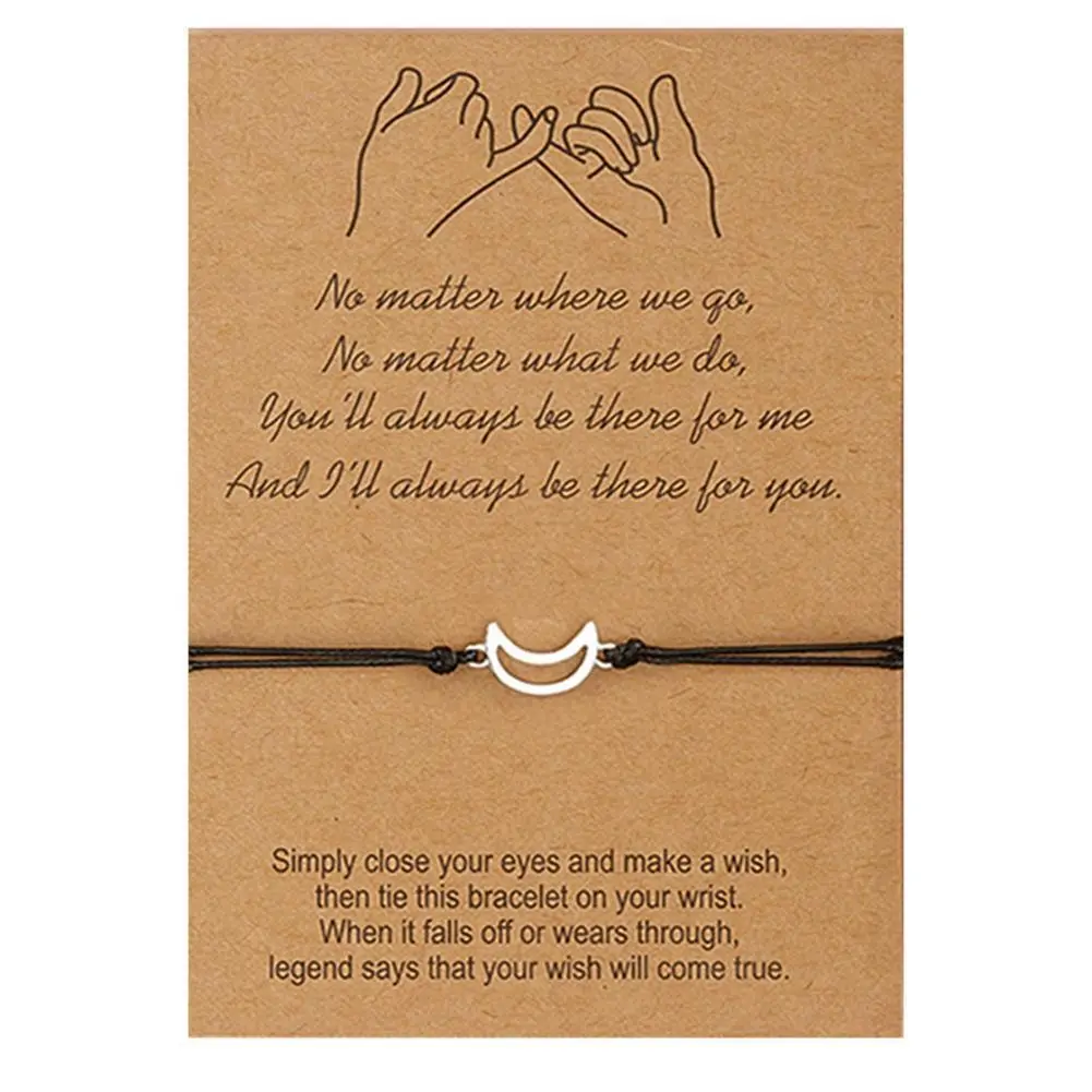 3 Pieces/set Friendship Card Bracelets Long Distance Relationship Promise Bracelet Party Birthday Gift for Best Friends Sisters