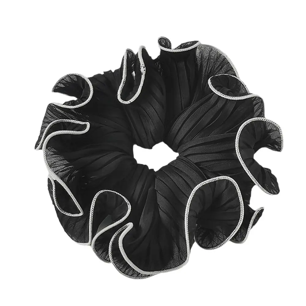 Pleated Colonic Scrunchie Style Exaggerated Temperament Women Hair Ponytail Hair Band Girls Crisp Headband Tied Pin Chiffon S8Q1