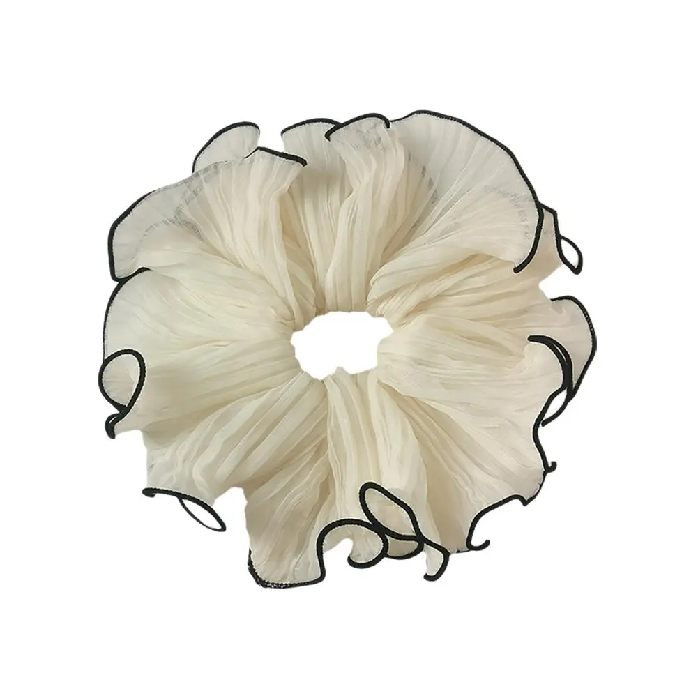 Pleated Colonic Scrunchie Style Exaggerated Temperament Women Hair Ponytail Hair Band Girls Crisp Headband Tied Pin Chiffon S8Q1