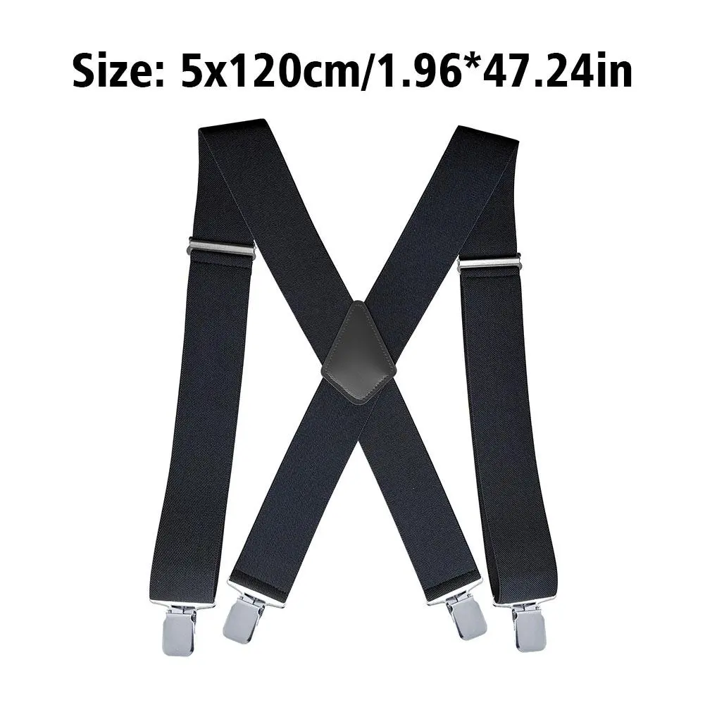 5.0cm Three-clip Extended Suspenders Men's Suspenders Are Convenient For Work Suspenders Widened Extended Suspenders Wholes S6Y8