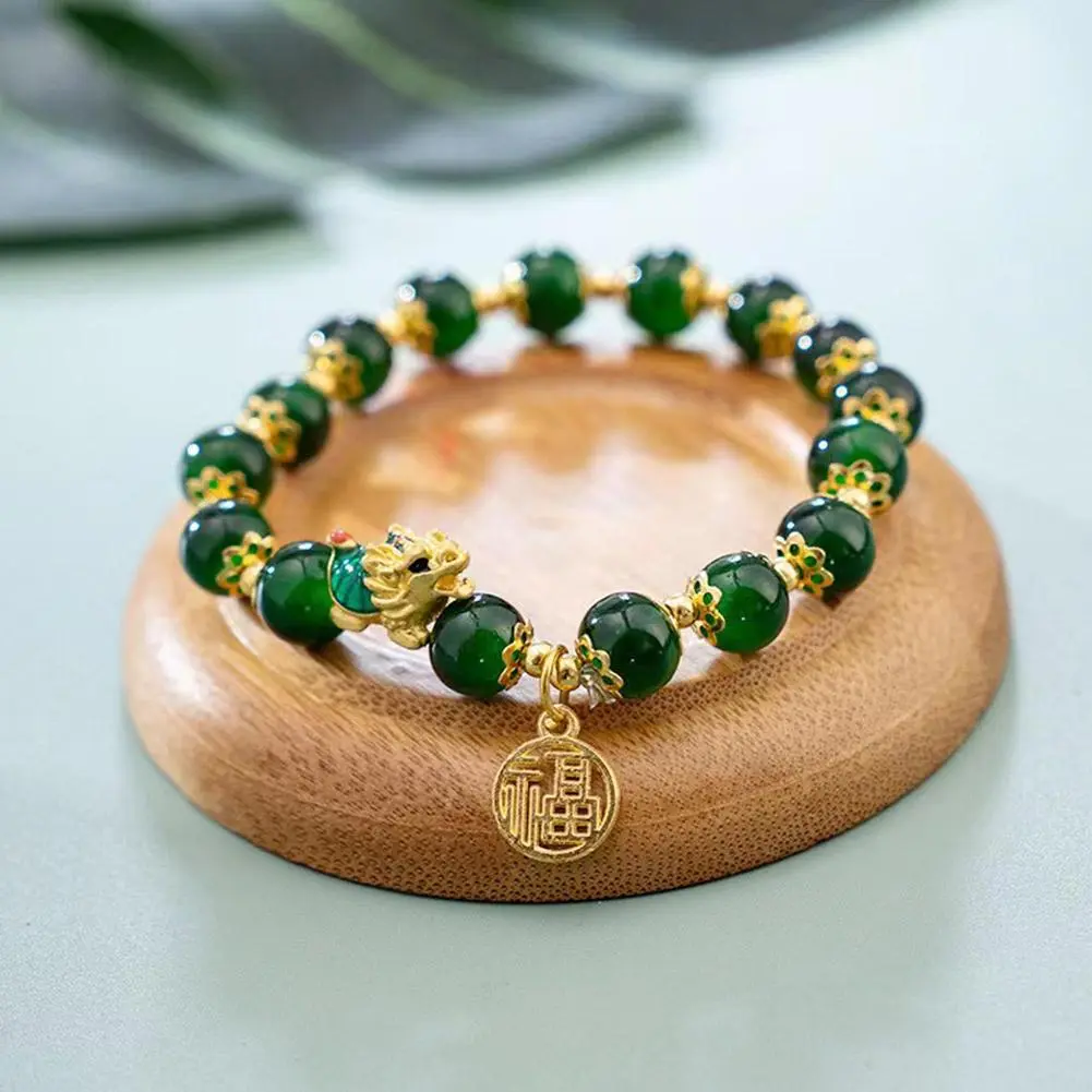 Red Lucky Beaded Bracelet for Women Chinese Style Dragon Handmade Rope Bracelet Good Luck Amulet Friendship Jewelry