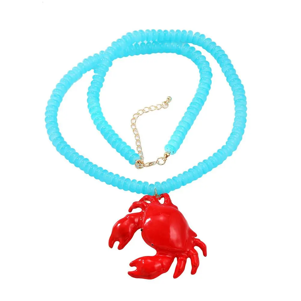 NEW High-end Handmade Acrylic Beads Chains Choker Red Pendant Trend Party Accessories Collar Jewelry Necklaces Beach 2024 C E0W5