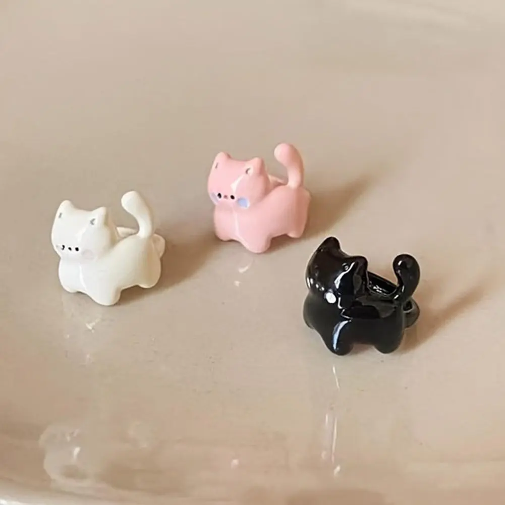 Cute Cartoon Cat U-shaped Clip On Earrings For Girls Fashion Cartilage Ear Cuff Fake Piercing Korean Earings Fashion Jewelr R4U1