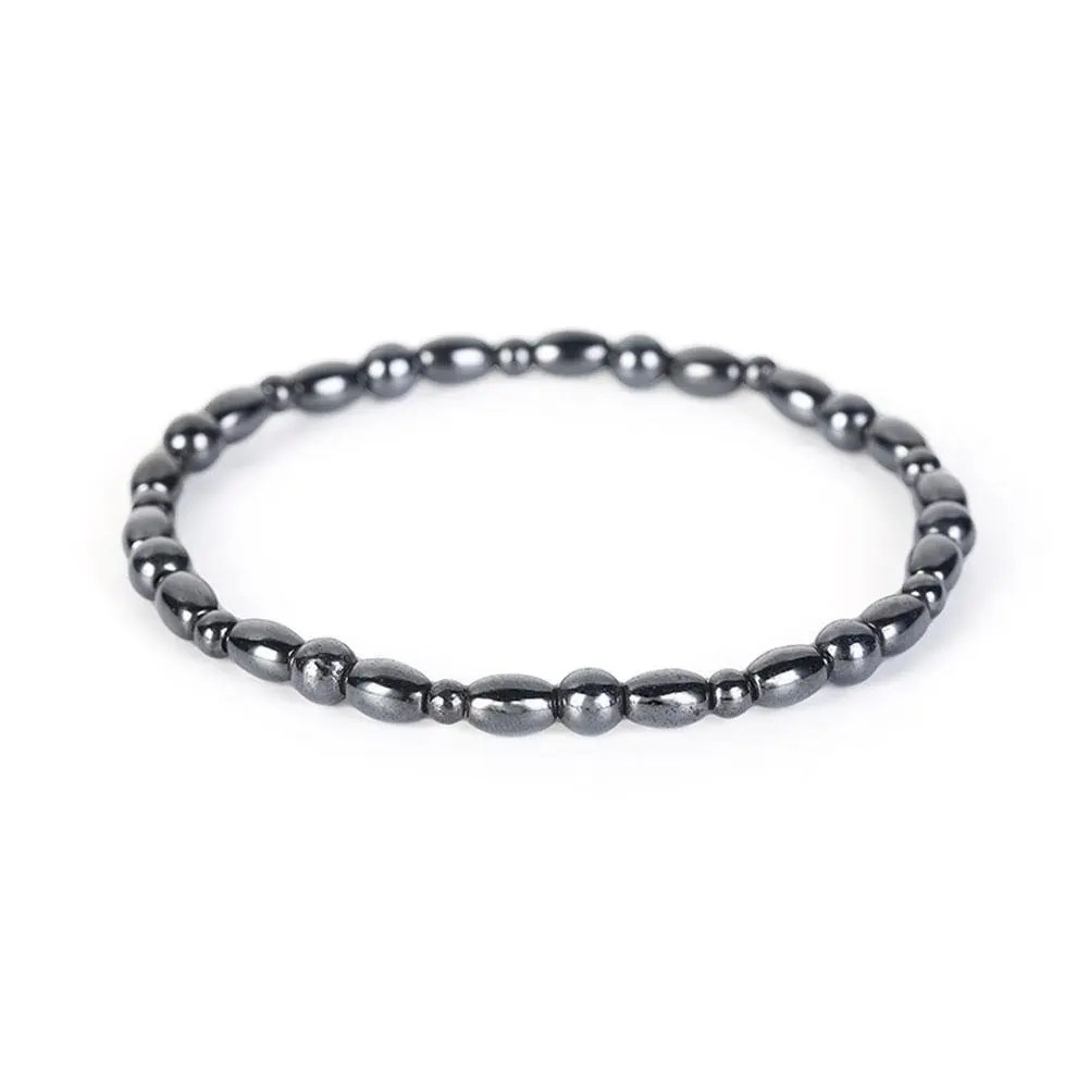 Lose Weight Girl Women Men Charm Magnetic Black Stone Anklet Anklet Anklet Hematite Magnetic Obsidian Natural Slim Therapy G3K5