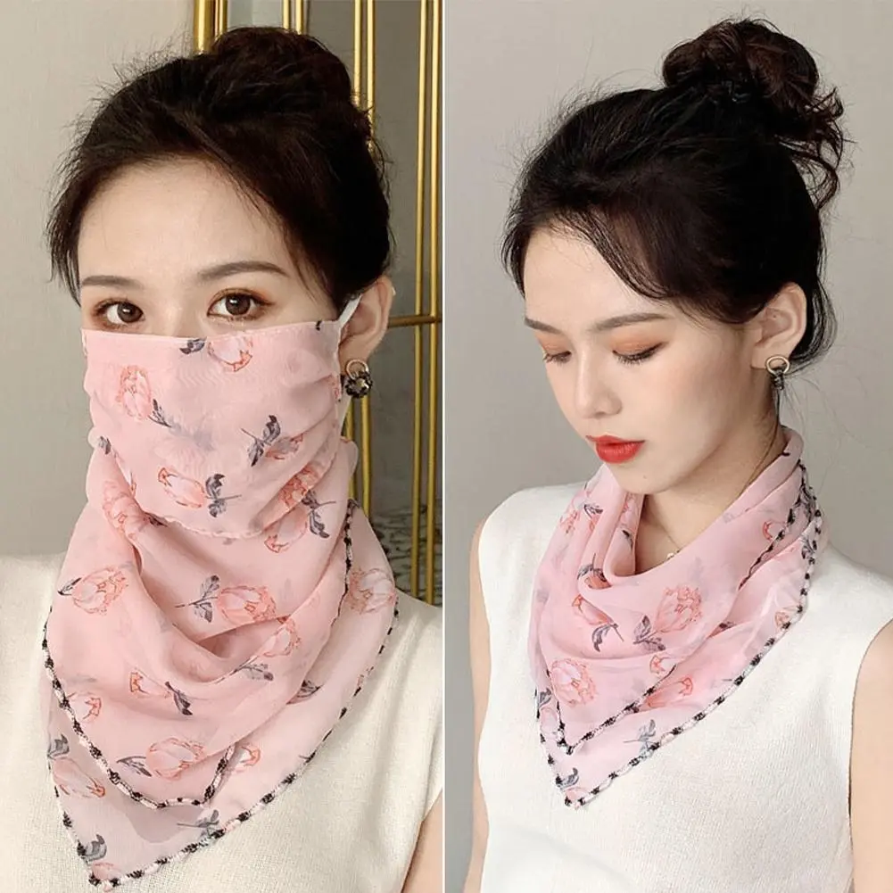 Scarf For Women Sun UV Protection Hiking Neck Scarf Outdoor Triangular Scarf Sunscreen Veil Ice Silk Mask Face Cover