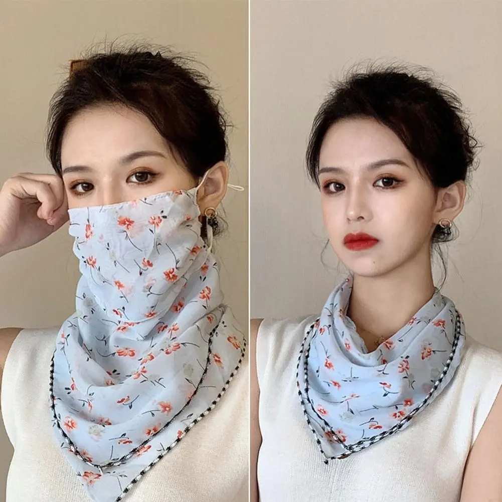 Scarf For Women Sun UV Protection Hiking Neck Scarf Outdoor Triangular Scarf Sunscreen Veil Ice Silk Mask Face Cover