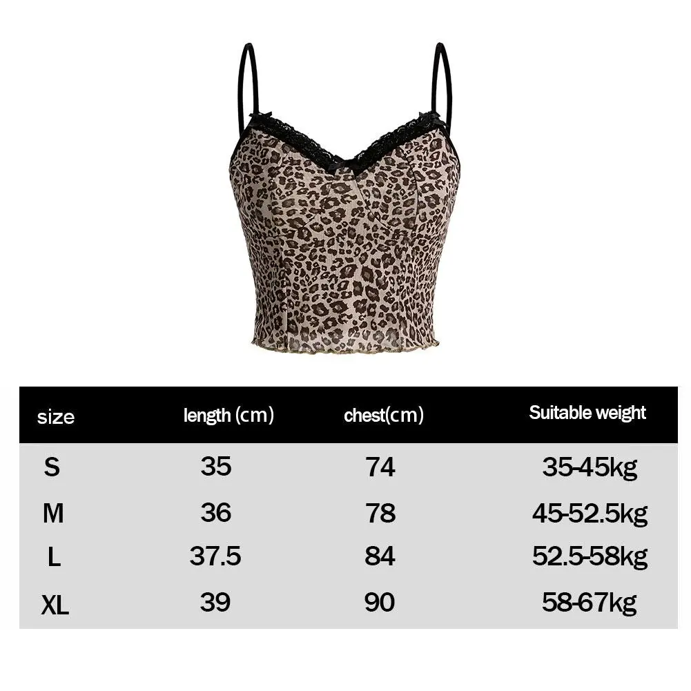Women's Sexy Leopard Print Camisole 2024 Summer New Fashion Trend Slim Sleeveless Short Top Ladies Beach Travel Elastic Vest
