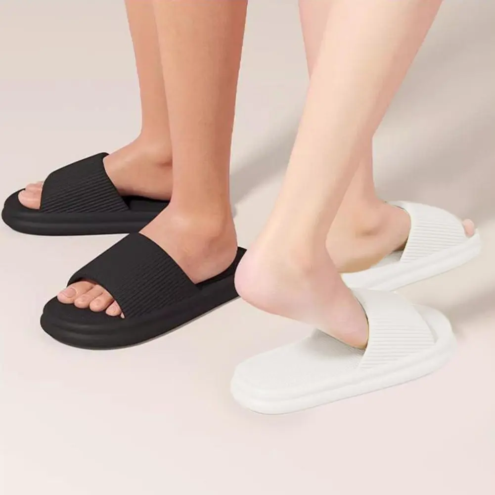 Fashion Thick Platform Slippers Beach Shoes Soft Sole Couple Non-slip Flip Flops Slide Sandals Simplicity Unisex House Shoes
