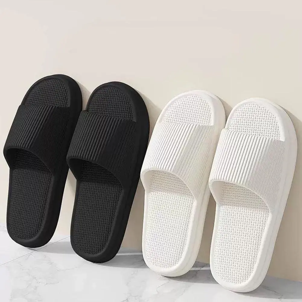 Fashion Thick Platform Slippers Beach Shoes Soft Sole Couple Non-slip Flip Flops Slide Sandals Simplicity Unisex House Shoes