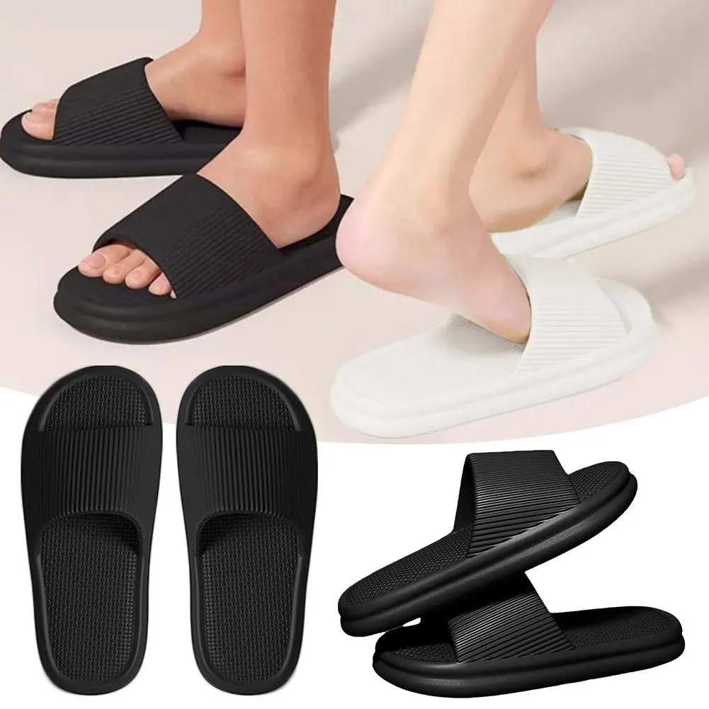 Fashion Thick Platform Slippers Beach Shoes Soft Sole Couple Non-slip Flip Flops Slide Sandals Simplicity Unisex House Shoes
