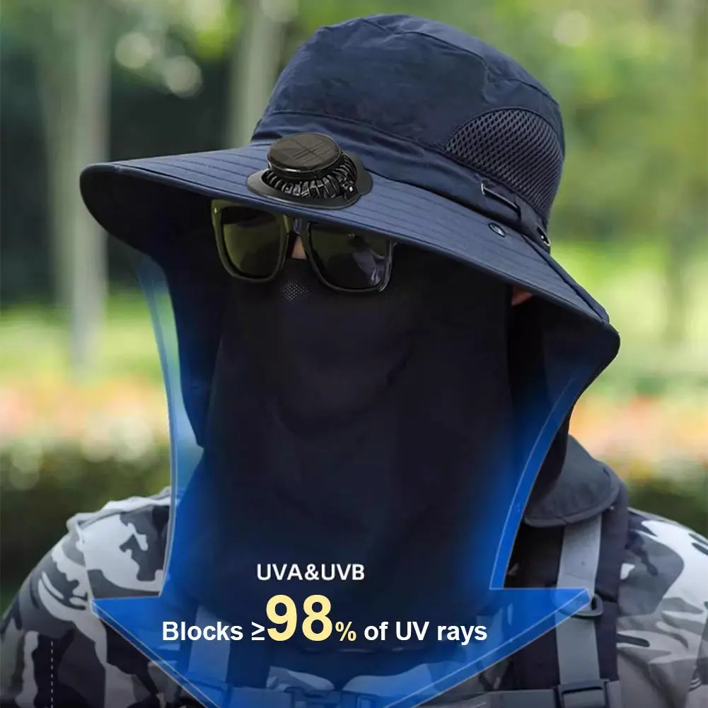 Solar Charging Fan Hat Working Outdoors Sunshade Sun Pot Picking Sun Hat Tea Garden Protection Greenhouse Removable