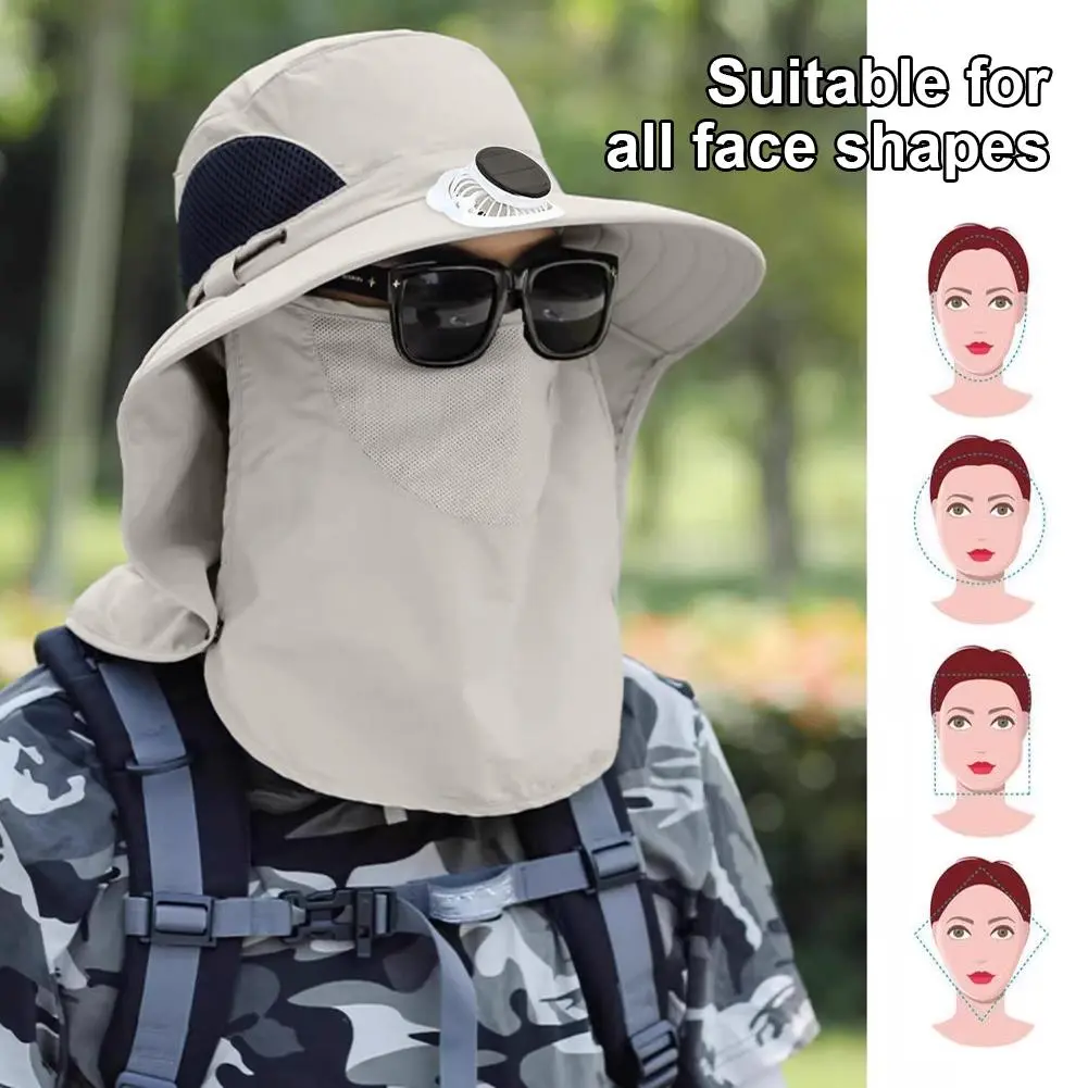 Solar Charging Fan Hat Working Outdoors Sunshade Sun Pot Picking Sun Hat Tea Garden Protection Greenhouse Removable