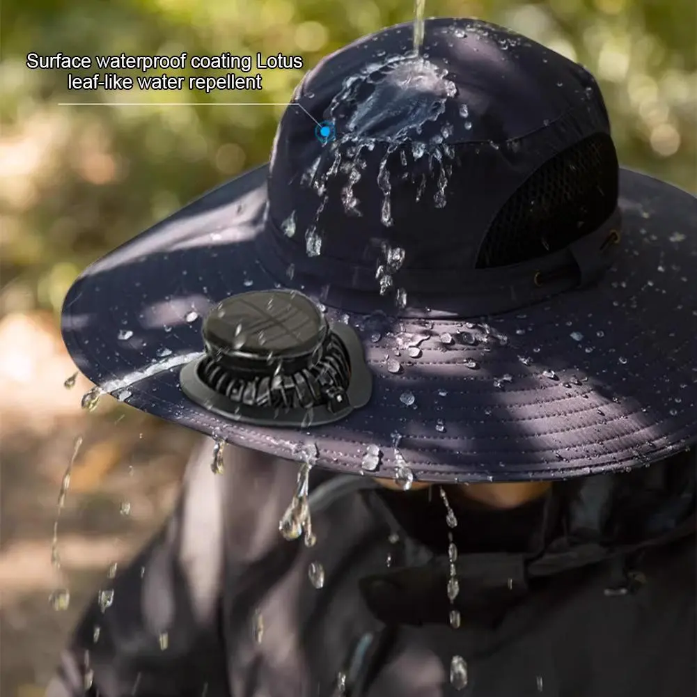 Solar Charging Fan Hat Working Outdoors Sunshade Sun Pot Picking Sun Hat Tea Garden Protection Greenhouse Removable