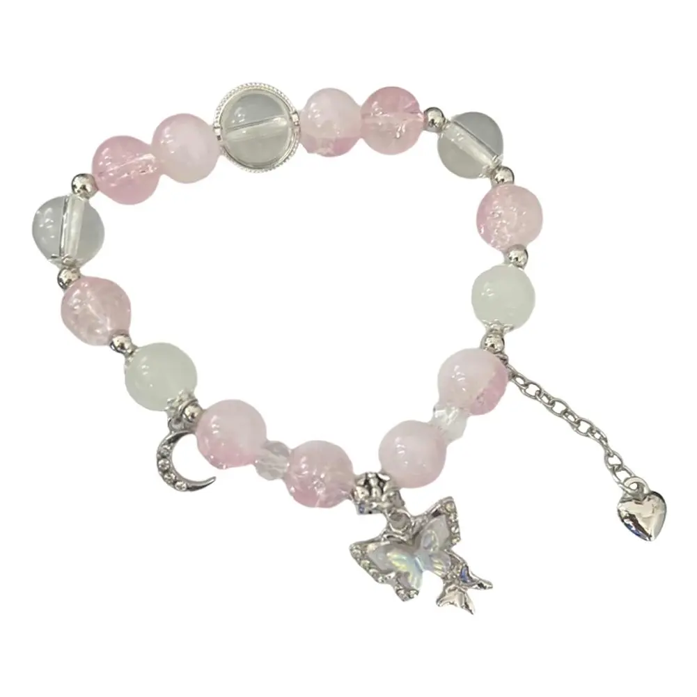 New Trendy Elastic Beaded Bracelets for Women Temperament Butterfly Tassel Bowknot Pendant Bracelet Girls Aesthetic Jewelry Gift