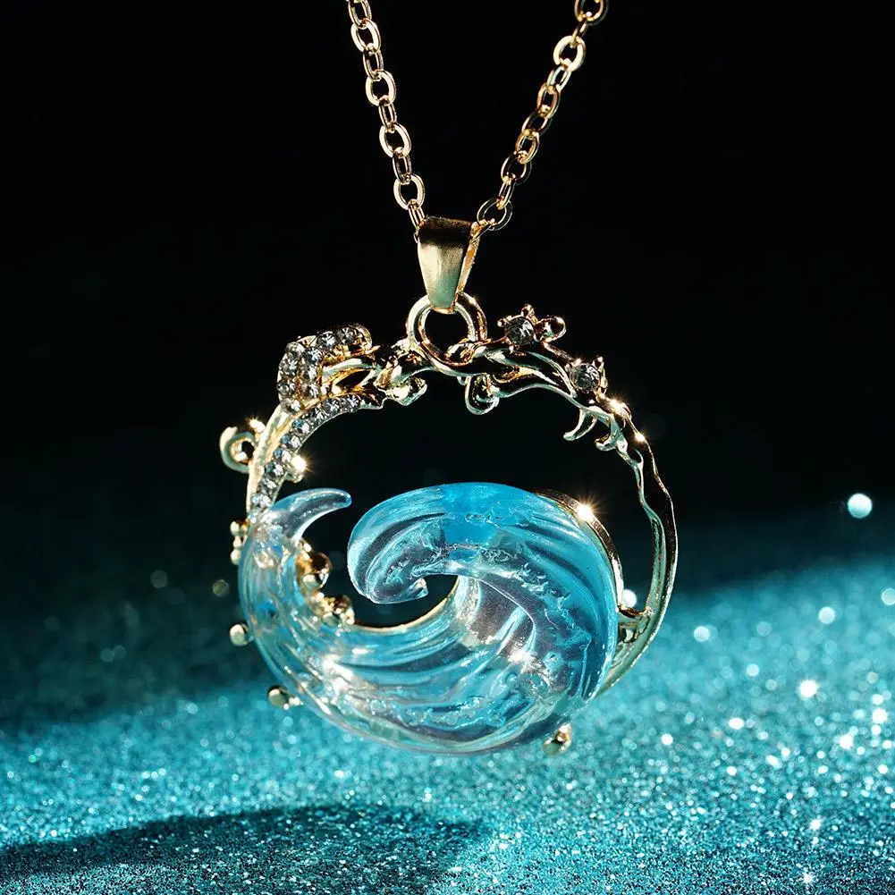 Ocean's Oath Necklace Earrings Jewelry SetAdjustable Ocean Necklace Rings Earrings Summer Marine Theme Jewelry Packs