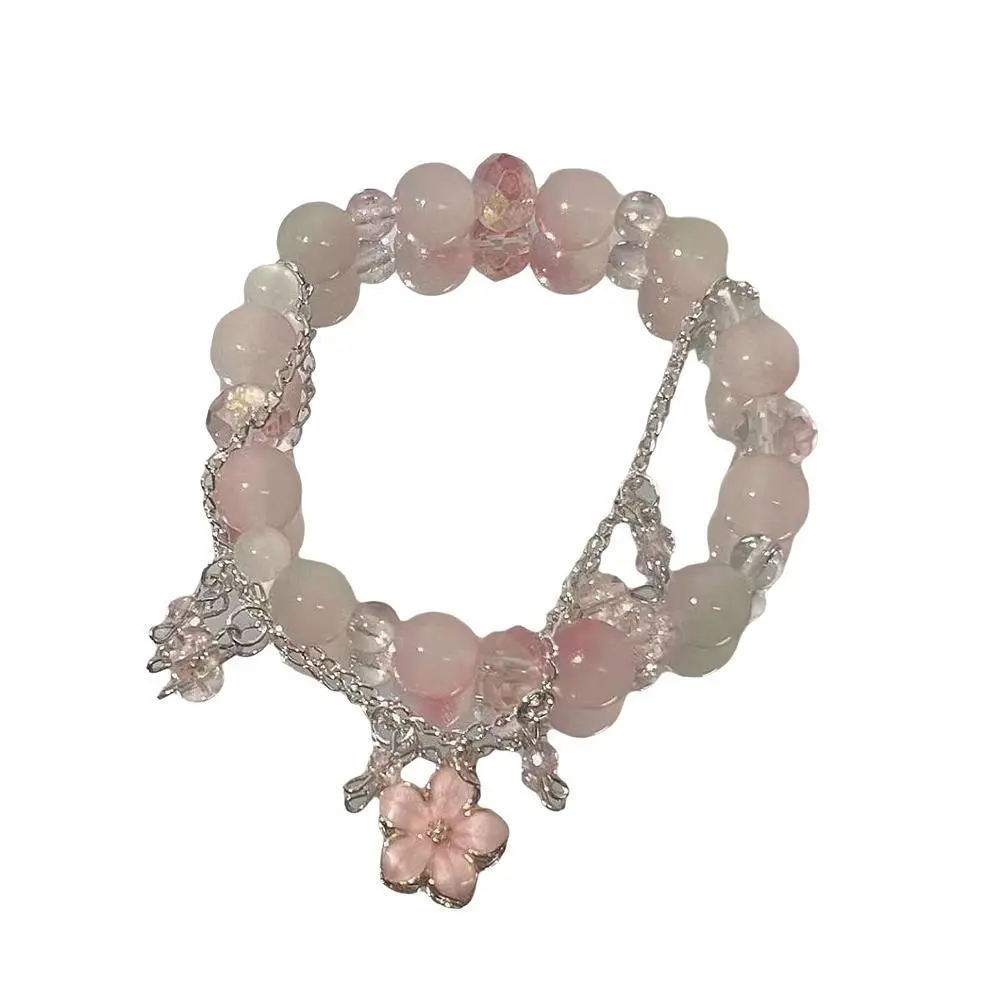 New Trendy Elastic Beaded Bracelets for Women Temperament Butterfly Tassel Bowknot Pendant Bracelet Girls Aesthetic Jewelry Gift