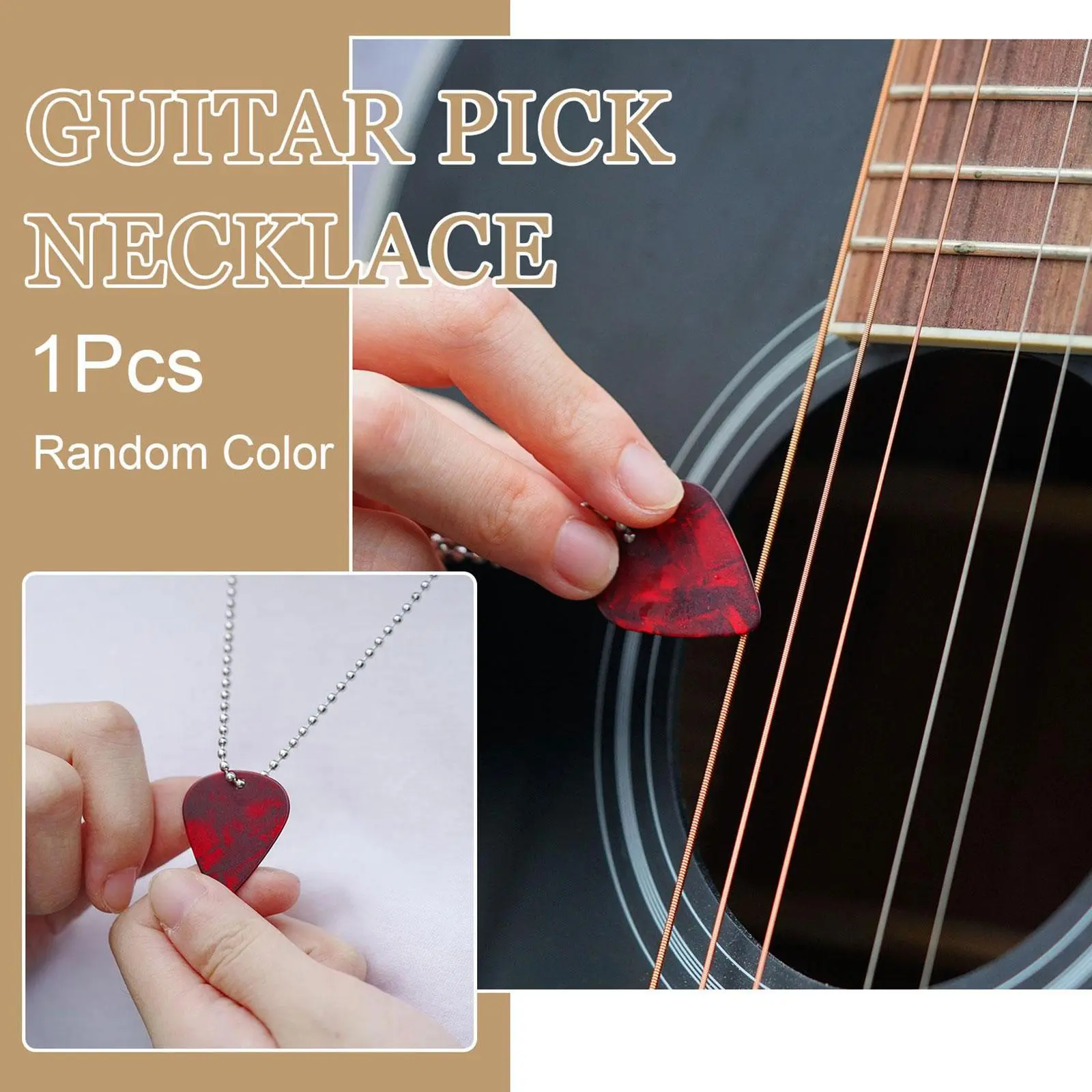 New Unique Guitar Pick Necklace for Men Boys, Steel Guitar Picks Pendant Collar to Music-lovers Gifts Jewelry