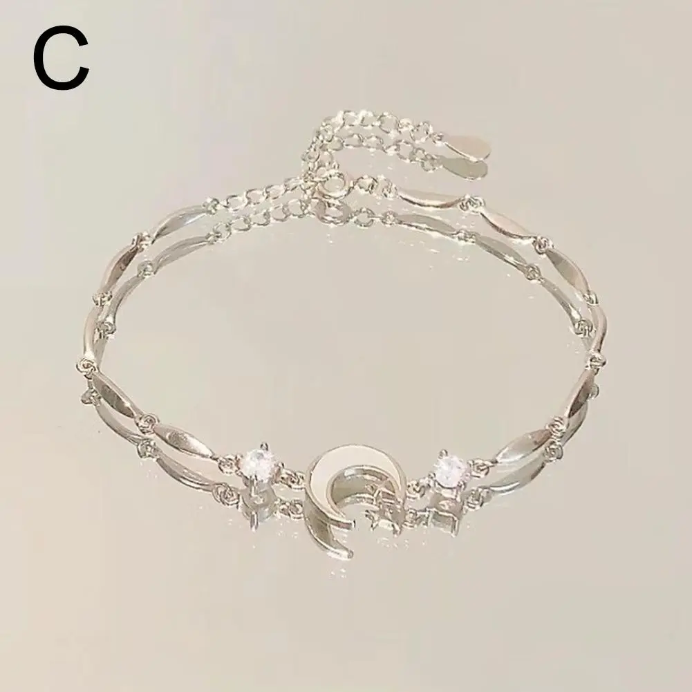 Shiny Zircon Bowknot Bracelet For Women Silver Color Crystal Bow Bangles Kpop Irregular Geometric Aesthetic Egirl Bracelets
