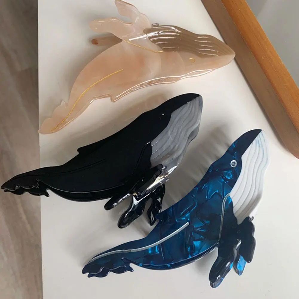 New Korean Blue Whale Hair Claw Acetate Hair Clips Popular Hair Catches Animal Hair Clip Sea Creature Claw Clips Hair Accessorie