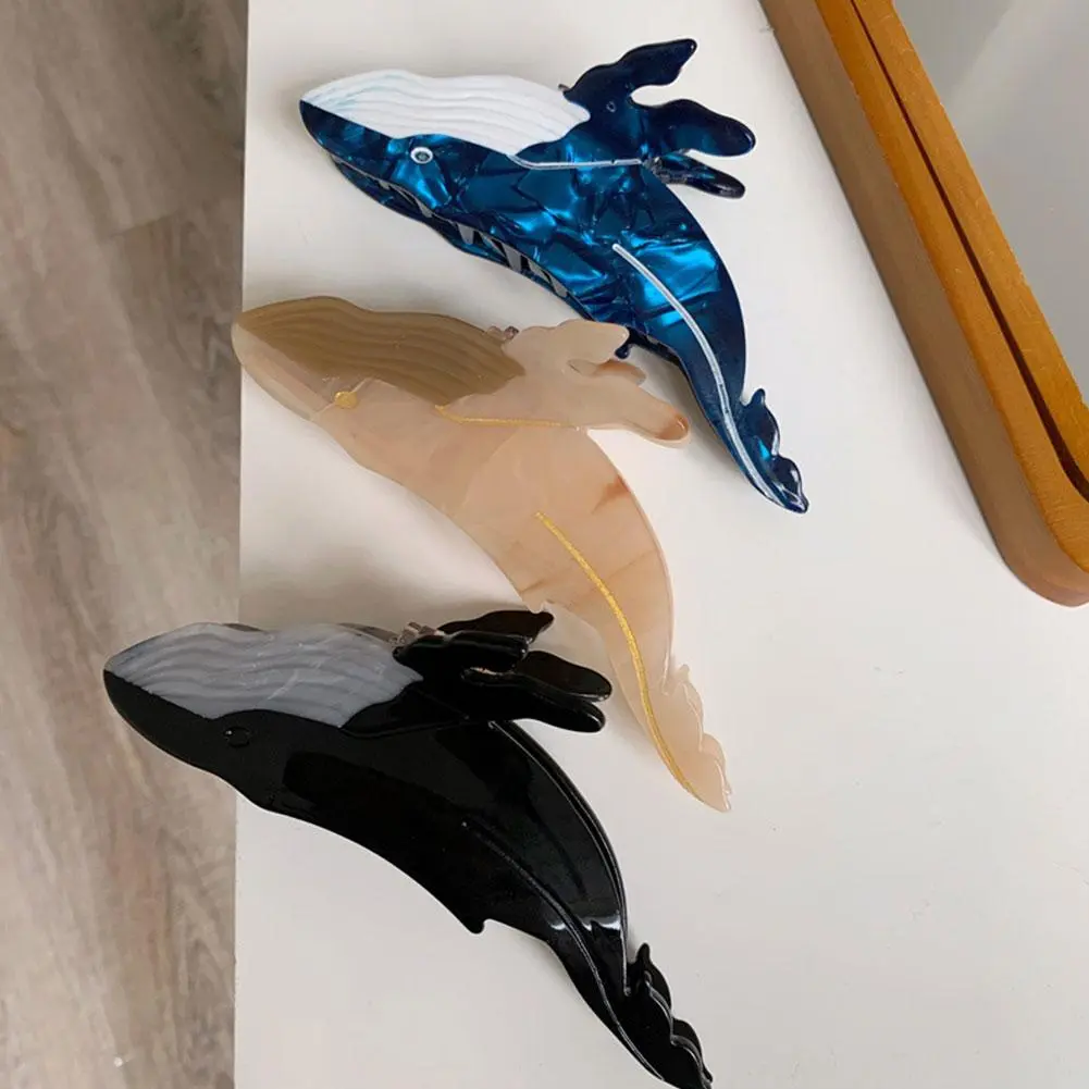 New Korean Blue Whale Hair Claw Acetate Hair Clips Popular Hair Catches Animal Hair Clip Sea Creature Claw Clips Hair Accessorie