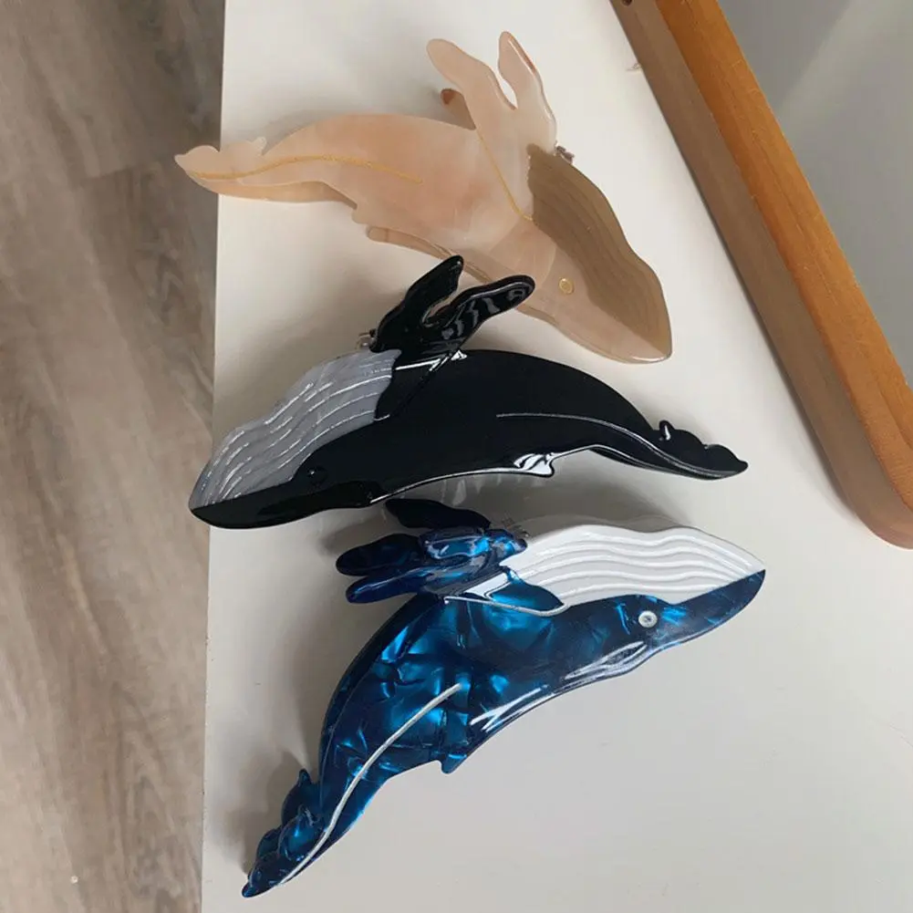 New Korean Blue Whale Hair Claw Acetate Hair Clips Popular Hair Catches Animal Hair Clip Sea Creature Claw Clips Hair Accessorie