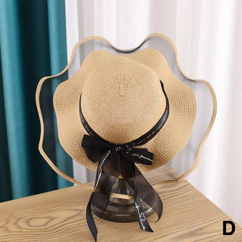 Beach Straw Hat For Women In Summer Korean Style Large Brim Sun Protection Hat Versatile Fashion Vacation Beach Hat