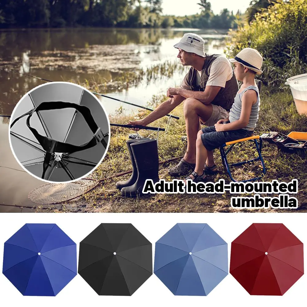 Portable Outdoor Umbrella Hat Cap Folding Women Men Umbrella Fishing Hiking Golf Beach Headwear Handsfree Umbrella