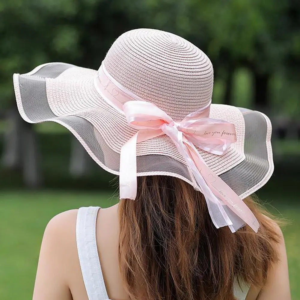 Beach Straw Hat For Women In Summer Korean Style Large Brim Sun Protection Hat Versatile Fashion Vacation Beach Hat