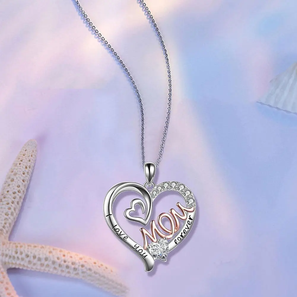 Love Flower Necklace Mother Day Birthday Party Mom Letter Necklace Gold Plated Silver Plated Alloy Jewelry